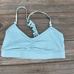 Prana Light Support Sports Bra Crisscross Back Blue Activewear Top Size XS